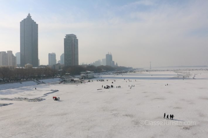 Frozen Songhua River, Harbin, China Frozen Songhua River, Harbin, China