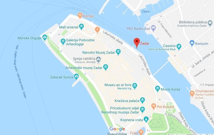 Uma parada em Zadar: uma das cidades mais antigas da Croácia 2 Mapa da Península, Zadar