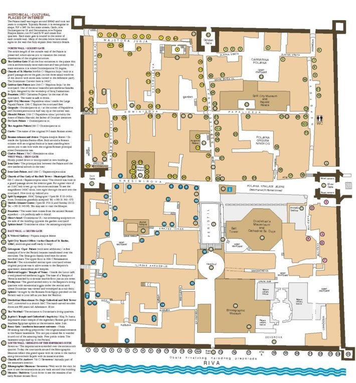 Split: conhecendo o incrível Palácio de Dioclesiano 5 Mapa do Palácio Dioclesiano, Split