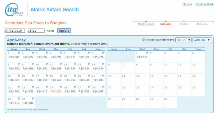 Matrix: pesquisando melhores datas para viajar Matrix: pesquisando melhores datas para viajar