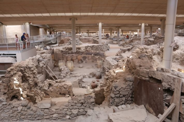 Sítio Arqueológico de Akrotini, Santorini, Grécia Sítio Arqueológico de Akrotini, Santorini, Grécia