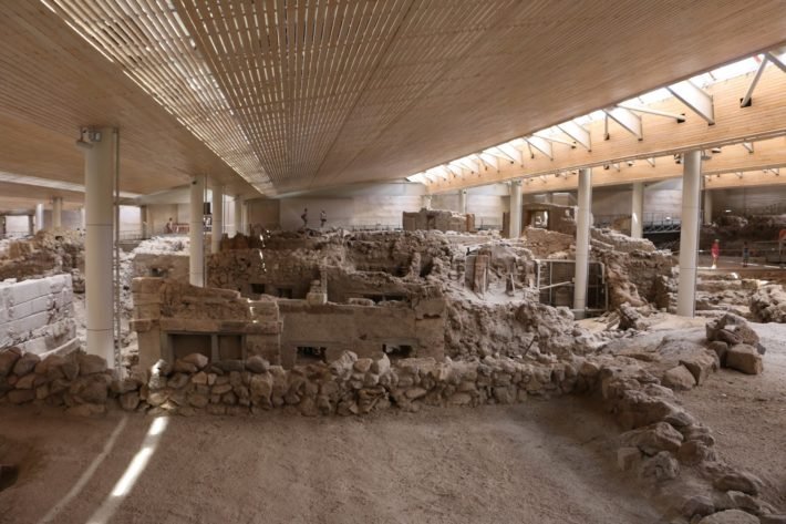 Sítio Arqueológico de Akrotini, Santorini, Grécia Sítio Arqueológico de Akrotini, Santorini, Grécia