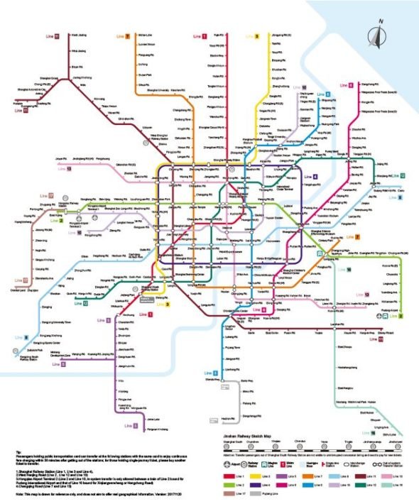 Mapa do Metrô de Xangai Mapa do Metrô de Xangai