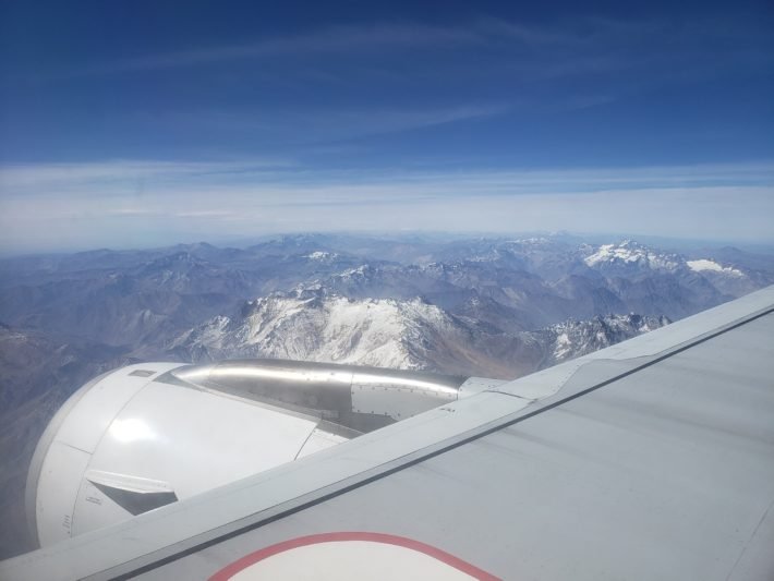 Sobrevoando a Cordilheira dos Andes, Rumo a Santiago do Chile Sobrevoando a Cordilheira dos Andes, Rumo a Santiago do Chile