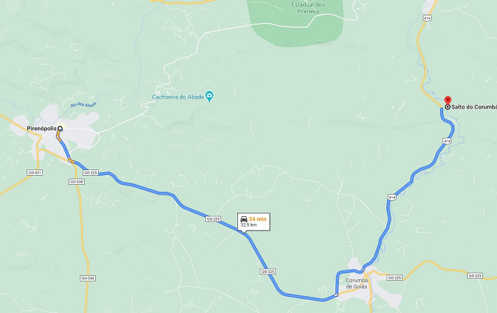 Salto do Corumbá: a mais bela cachoeira do cerrado 14 Mapa: Como chegar ao Salto do Corumbá a partir de Pirenópolis