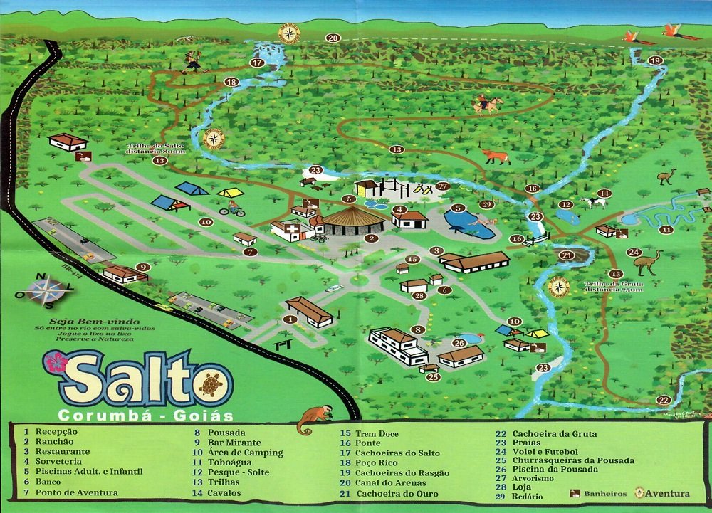 Salto do Corumbá: a mais bela cachoeira do cerrado 2 Mapa das Atrações, Salto do Corumbá, Corumbá de Goiás