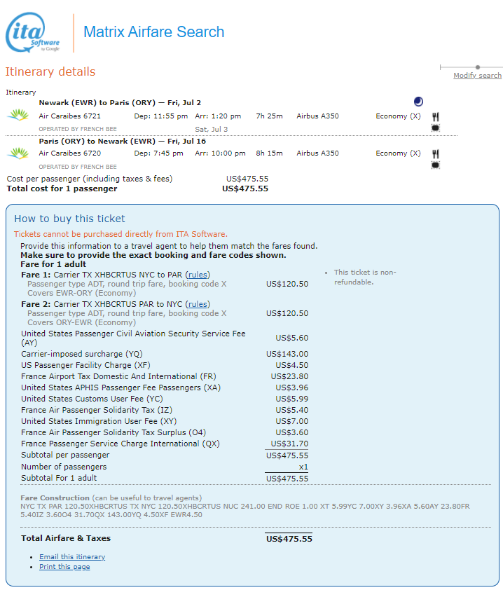 Matrix: the most powerful tool to find cheap airline tickets 6 Itinerary Details, Matrix Airfare Search