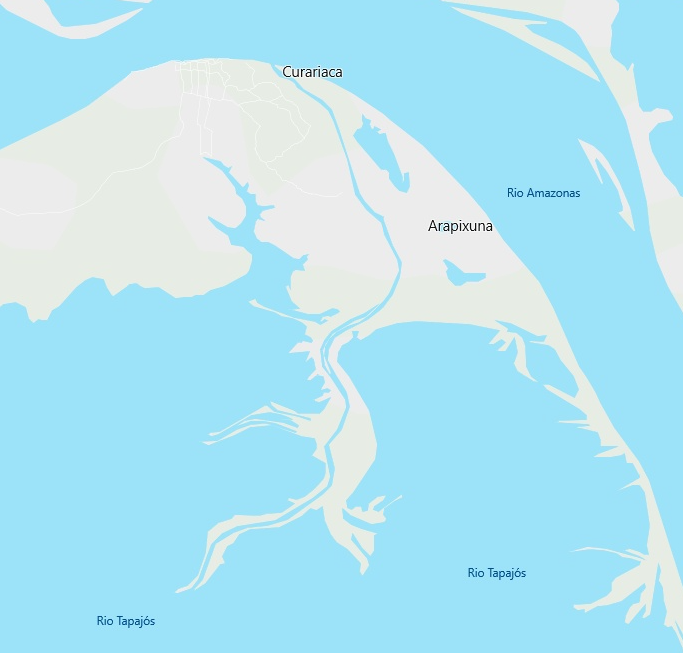 Canal do Jari: paraíso ecológico nos arredores de Alter do Chão 1 Mapa do Canal do Jari, Rio Tapajós, Rio Amazonas