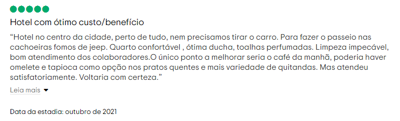 Como escolher um bom hotel? selecionando a acomodação perfeita 8 Comentário sobre Pousada publicado no Tripadvisor
